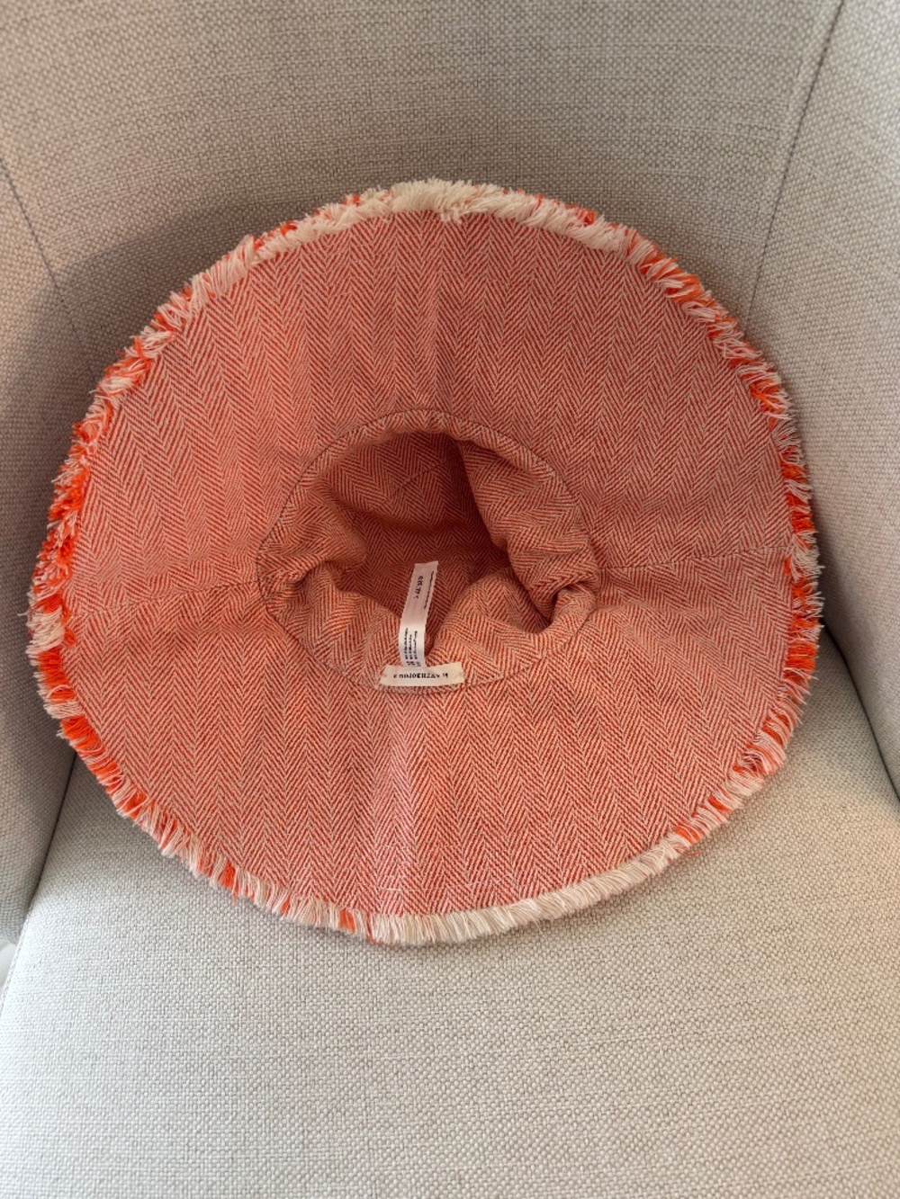 Anthro orange and white sun hat